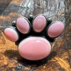 Pink Conch Paw Print Ring Size 8.25 | 925 Sterling Silver Southwestern